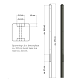 Lichtgewicht betonpaal met diamantkop ongecoat 8,5x8,5x275 cm – Tussenpaal, Antraciet