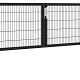 Hillfence metalen dubbele poort Premium-line inclusief slot 300 x 100 cm zwart