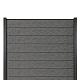 Elephant schutting Modular Evo houtcomposiet FSC 180x180 cm – Co-ex rock grey met Antraciet Profiele