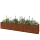 Cortenstaal plantenbak XXL - Rechthoek - 480 x 80 x 80 cm - Zonder bodemplaat