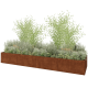 Cortenstaal plantenbak XXL - Rechthoek - 480 x 120 x 60 cm - Zonder bodemplaat
