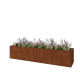 Cortenstaal plantenbak XXL - Rechthoek - 400 x 80 x 80 cm - Met bodemplaat