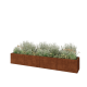 Cortenstaal plantenbak XXL - Rechthoek - 400 x 60 x 60 cm - Met bodemplaat