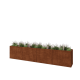 Cortenstaal plantenbak XXL - Rechthoek - 400 x 50 x 80 cm - Met bodemplaat