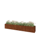 Cortenstaal plantenbak XXL - Rechthoek - 400 x 50 x 60 cm - Met bodemplaat
