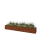 Cortenstaal plantenbak XXL - Rechthoek - 400 x 50 x 50 cm - Met bodemplaat