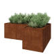 Cortenstaal plantenbak - L-vorm - 240 x 160 x 80 cm - Met bodemplaat