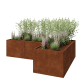Cortenstaal plantenbak - L-vorm - 240 x 160 x 60 cm - Met bodemplaat
