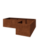 Cortenstaal plantenbak - L-vorm - 240 x 160 x 60 cm - Met bodemplaat