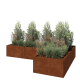 Cortenstaal plantenbak - L-vorm - 240 x 160 x 40 cm - Zonder bodemplaat