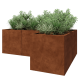 Cortenstaal plantenbak - L-vorm - 210 x 140 x 70 cm - Zonder bodemplaat