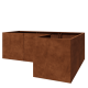 Cortenstaal plantenbak - L-vorm - 210 x 140 x 70 cm - Met bodemplaat