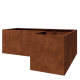 Cortenstaal plantenbak - L-vorm - 210 x 140 x 70 cm - Zonder bodemplaat