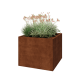 Cortenstaal plantenbak - Vierkant - 100 x 100 x 80 cm - Met bodemplaat