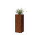 Cortenstaal plantenbak - Vierkant - 30 x 30 x 80 cm - Met bodemplaat - Met poten