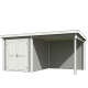 Tuinhuis Finn 450x250 cm Platinumgrey-Wit van Noord-Europees Vuren