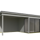 Tuinhuis Julia 655x295 cm met Overkapping Platinumgrey van Noord-Europees Vuren