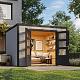 Tuinhuis Quby 300x300 cm in de kleurstelling Lightgrey-Darkgrey