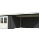 Tuinhuis St. Louis 681x292 cm in de kleurstelling Carbongrey-Wit