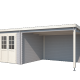 Tuinhuis Sunniva 570x275 cm in de kleurstelling Platinumgrey-Wit