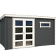 Tuinhuis Timian 380x230 cm in de kleurstelling Carbongrey-Wit