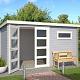 Tuinhuis Timian 380x230 cm in de kleurstelling Platinumgrey-Wit