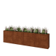 Cortenstaal plantenbak XXL - Rechthoek - 320 x 30 x 80 cm - Met bodemplaat