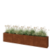 Cortenstaal plantenbak XXL - Rechthoek - 320 x 30 x 60 cm - Met bodemplaat