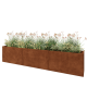 Cortenstaal plantenbak XXL - Rechthoek - 300 x 40 x 60 cm - Met bodemplaat