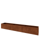 Cortenstaal plantenbak XXL - Rechthoek - 300 x 40 x 40 cm - Met bodemplaat