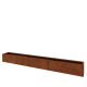 Cortenstaal plantenbak XXL - Rechthoek - 300 x 30 x 30 cm - Met bodemplaat