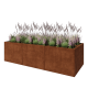 Cortenstaal plantenbak XXL - Rechthoek - 300 x 120 x 80 cm - Met bodemplaat
