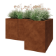 Cortenstaal plantenbak - L-vorm - 180 x 120 x 80 cm - Zonder bodemplaat