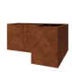 Cortenstaal plantenbak - L-vorm - 180 x 120 x 80 cm - Met bodemplaat