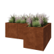 Cortenstaal plantenbak - L-vorm - 180 x 120 x 60 cm - Zonder bodemplaat