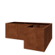 Cortenstaal plantenbak - L-vorm - 180 x 120 x 60 cm - Met bodemplaat
