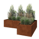 Cortenstaal plantenbak - L-vorm - 180 x 120 x 40 cm - Met bodemplaat