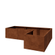 Cortenstaal plantenbak - L-vorm - 180 x 120 x 40 cm - Met bodemplaat