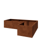 Cortenstaal plantenbak - L-vorm - 180 x 120 x 40 cm - Zonder bodemplaat