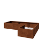 Cortenstaal plantenbak - L-vorm - 180 x 120 x 30 cm - Met bodemplaat