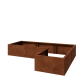 Cortenstaal plantenbak - L-vorm - 180 x 120 x 30 cm - Zonder bodemplaat