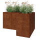 Cortenstaal plantenbak - L-vorm - 150 x 100 x 80 cm - Zonder bodemplaat