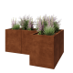 Cortenstaal plantenbak - L-vorm - 150 x 100 x 60 cm - Zonder bodemplaat