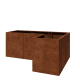 Cortenstaal plantenbak - L-vorm - 150 x 100 x 60 cm - Met bodemplaat