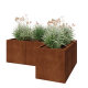 Cortenstaal plantenbak - L-vorm - 150 x 100 x 50 cm - Zonder bodemplaat