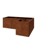 Cortenstaal plantenbak - L-vorm - 150 x 100 x 50 cm - Met bodemplaat
