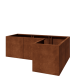 Cortenstaal plantenbak - L-vorm - 150 x 100 x 50 cm - Zonder bodemplaat