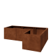Cortenstaal plantenbak - L-vorm - 150 x 100 x 40 cm - Met bodemplaat