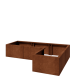 Cortenstaal plantenbak - L-vorm - 150 x 100 x 30 cm - Met bodemplaat