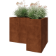 Cortenstaal plantenbak - L-vorm - 120 x 80 x 80 cm - Zonder bodemplaat